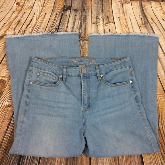 Seven High Rise Wide Leg Cropped Split Side Jeans - Picture 2 of 5